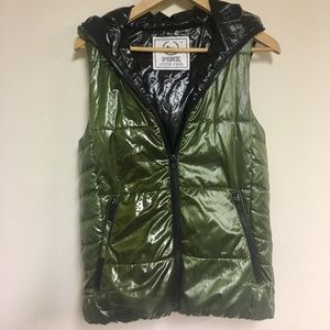 “Pink” Green Puffer Vest